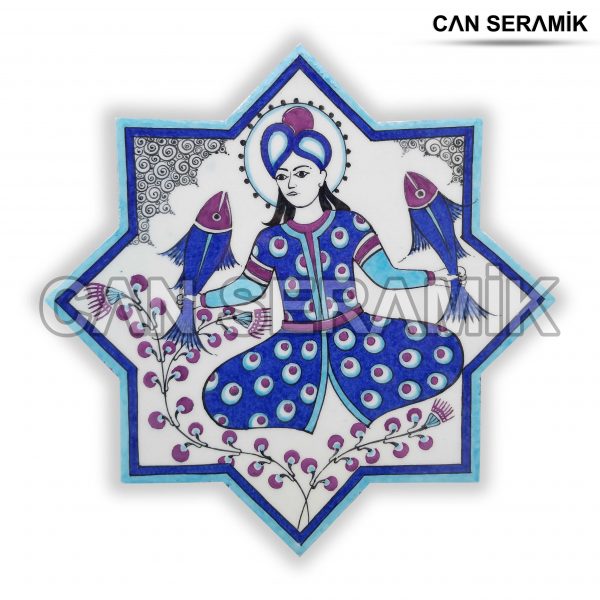 Selçuklu Yıldızı İznik Çinisi Gerçek Orijinal İznik Çinisi Kubad Abad Sarayı Çinileri Taş Çini Özellikleri Sekiz Köşeli Selçuklu Yıldızı Motif