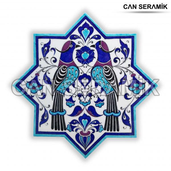 Selçuklu Yıldızı İznik Çinisi Gerçek Orijinal İznik Çinisi Kubad Abad Sarayı Çinileri Taş Çini Özellikleri Sekiz Köşeli Selçuklu Yıldızı Motif