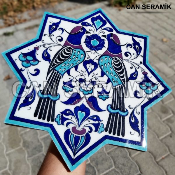 Selçuklu Yıldızı İznik Çinisi Gerçek Orijinal İznik Çinisi Kubad Abad Sarayı Çinileri Taş Çini Özellikleri Sekiz Köşeli Selçuklu Yıldızı Motif